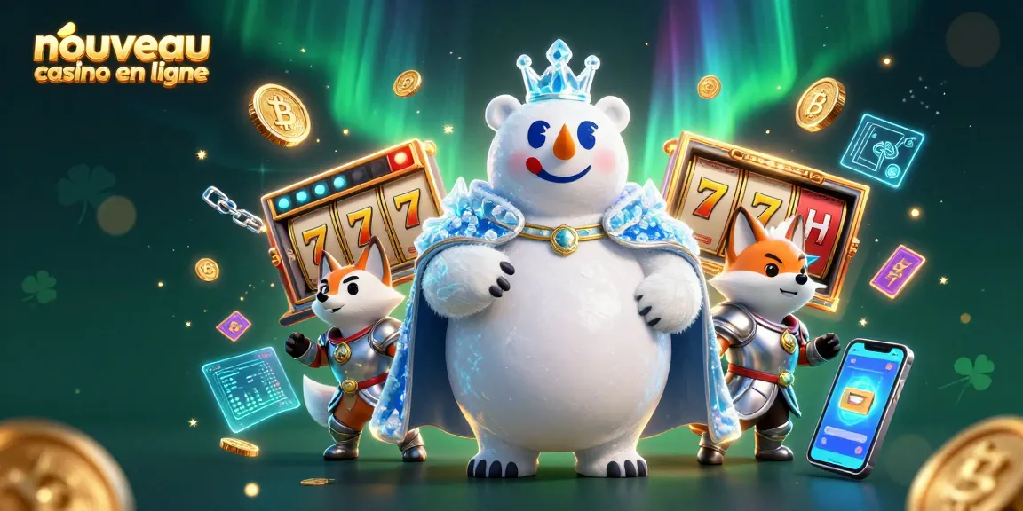 Jouez au nouveau casino en ligne avec une scène animée de personnages et d'éléments de jeu