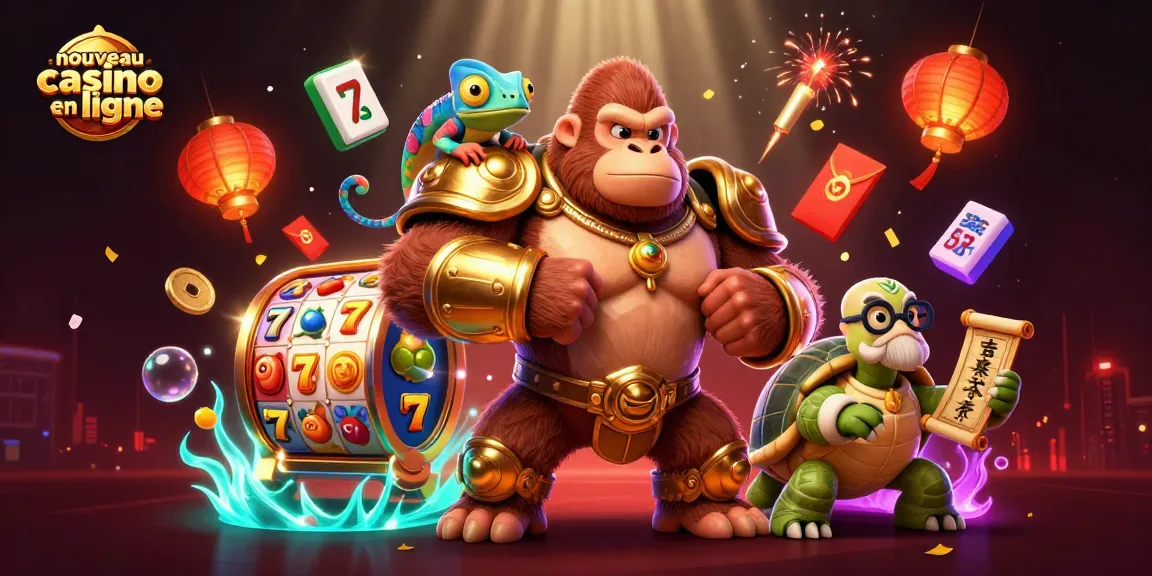 Jouez au nouveau casino en ligne avec des personnages animés et des symboles de machines à sous.