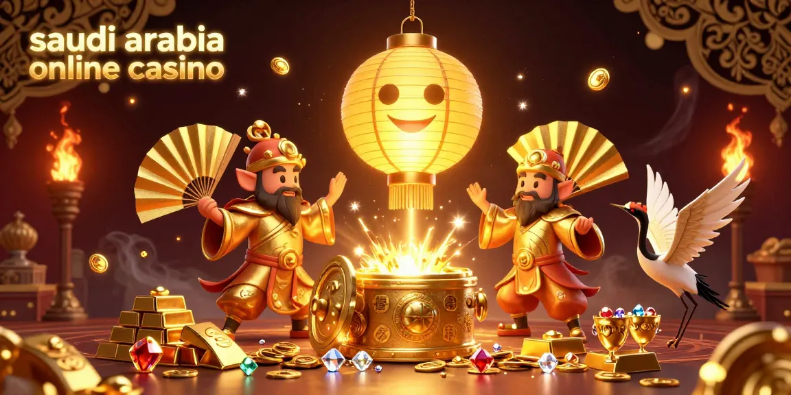 Engaging illustration showcasing saudi arabia online casino spirit with golden treasures and warriors.