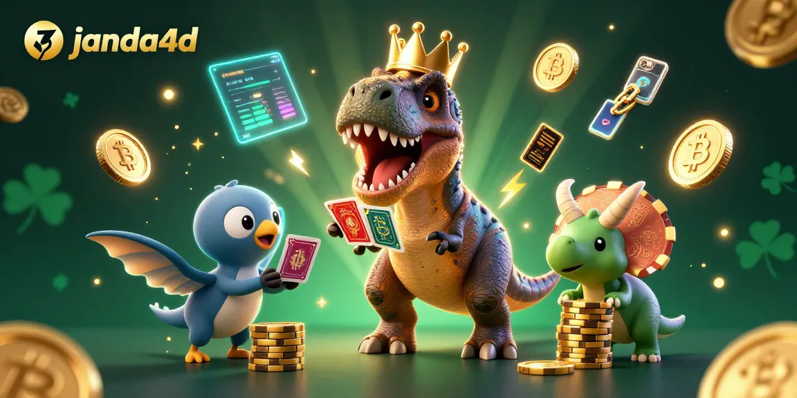 Janda4D menghadirkan keseruan bermain slot online dengan karakter kartun yang menarik di latar belakang gemerlap.