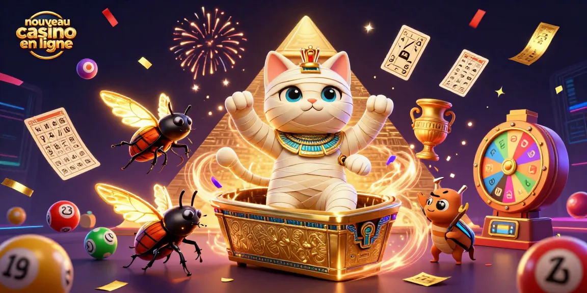 Rejoignez l'excitation avec notre nouveau casino en ligne, où un chat momie égyptien fait sensation.